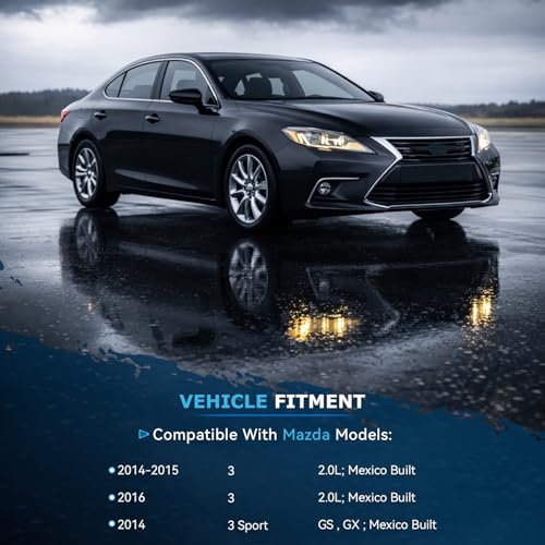 Image of Detroit Axle - Brake Kit for 2014 2015 2016 Mazda 3, 2014 3 Sport, Drilled & Slotted Brake Rotors and Ceramic Brakes Pads Front and Rear Replacement