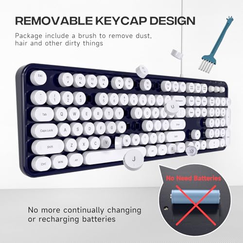 Image of Dilter Wired Keyboard, 104 Keys Full-Sized Typewriter Keyboards, USB Plug and Play Office Keyboard with Number Pad, Caps Indicators, Foldable Stands for Windows, PC, Laptop, Desktop (Black)