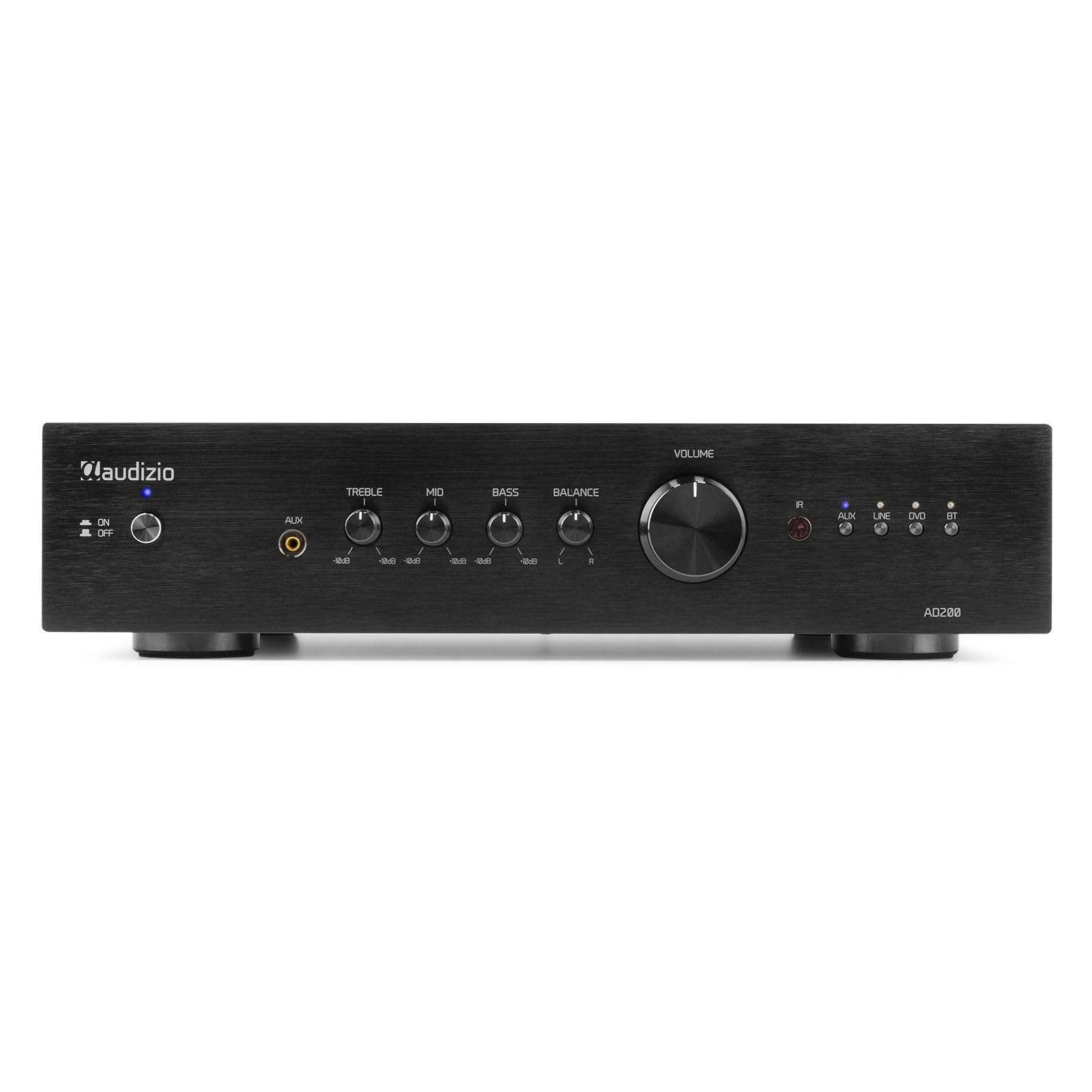 Audizio AD200B Amplificateur Hi-FI Bluetooth 2.1 - Noir, 400 Watts, 2 Sorties Enceintes, 1 Sortie Sub, Lecteur MP3, Égaliseur de Son, 2 Canaux, Idéal pour Vos Films et Écouter Votre Musique