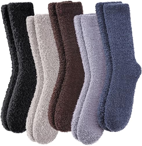 Image of MQELONG Fuzzy Socks for Men & Women Cozy Fluffy Winter Warm Slipper Socks