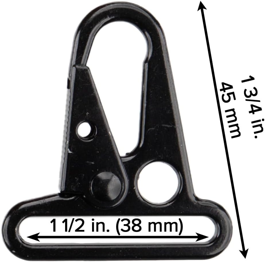 Paracord Planet Metal Sling Clips with Black Finish – Attach to Bags, Belts, and Hooks – Multiple Pack Size Options
