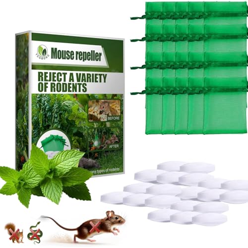 Anti Souris-Menthe Poivrée Repulsif,Pack de pilules de chasse de souris,100% Naturel et Non Toxique,Protection Maison Voiture Garage Grenier