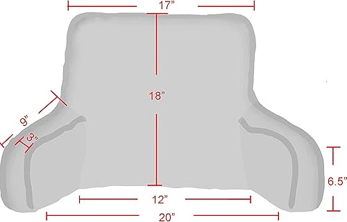 Miniatura 3 de BYTIDE Se necesita montaje de terciopelo artístico respaldo de lectura almohada con brazos y bolsillos para sentarse en la cama sofá funda extraíble