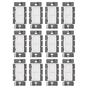 Lutron Caseta Original Smart Light Switch (6 Amp, Single-Pole/3-Way, Neutral Required, White, 12 Pack)