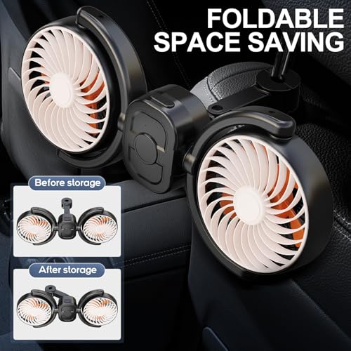 Dealswin Rechargeable Dual Head Car Fan