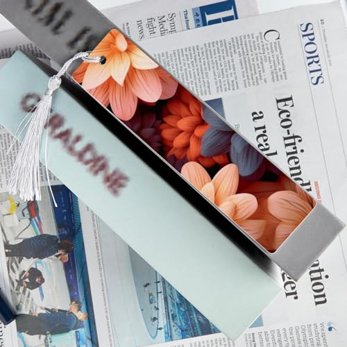 Marque-pages à pompons lot de 6 accessoires de lecture imprimés fleurs