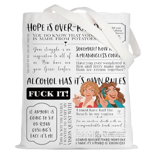 Sac fourre-tout Frankie Bergstein en toile coton imprimé humour