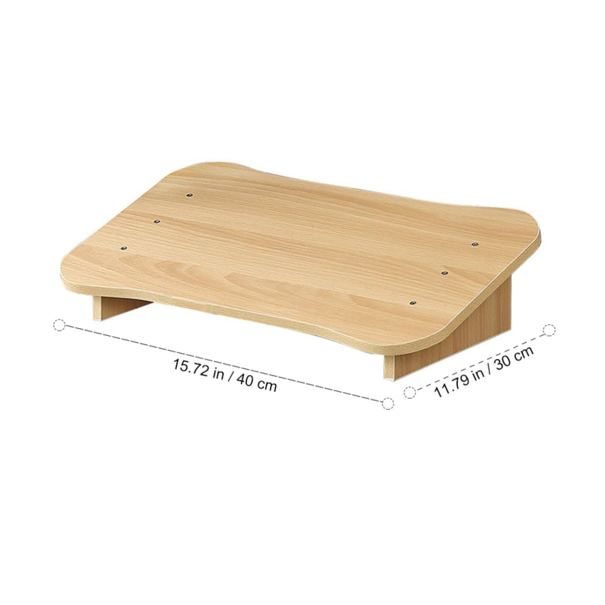 Sgabello Poggiapiedi in Legno Inclinato Medio, Poggiapiedi Sotto Scrivania Ergonomico Supporto Piedi Leggero Finitura Naturale per Ufficio e Casa