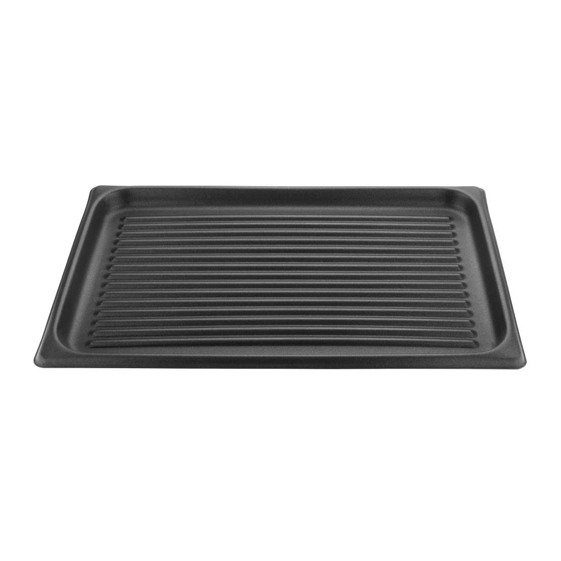 Vogue Plaque de cuisson à rainures en aluminium anti-adhésive, taille : 30 (H) x 530 (L) x 325 (P) mm, matériaux : aluminium enduit de téflon, plaque de cuisson, plaque de four, S372