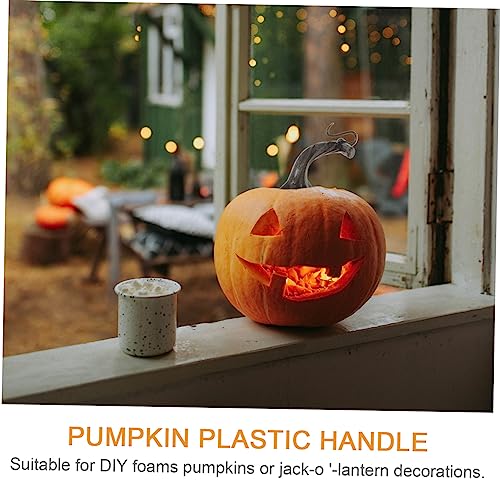 Lurrose 90 Pcs Thanksgiving Pumpkin Handle Foam Pumpkins Stem Pumpkin Making Tool Artificial Pumpkin Stem Durable Pumpkin Handle Pumpkin Stems for Crafts Reward Plastic Halloween