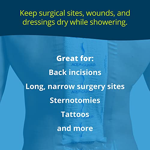 TIDI AquaGuard Sheet – 7” x 22” – Shower Protection Sheet – Self-Adhesive Moisture Barrier – Made Without Latex – Wound Cover for Showering – 98 Sheets per Case – Home Medical Supplies (50022-CSE) - Thumbnail 4