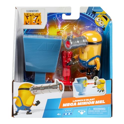 MINIONS Despicable Me 4 Launch & Blast Mega Mel Action Figure, Multicoloured, mały - Image 2