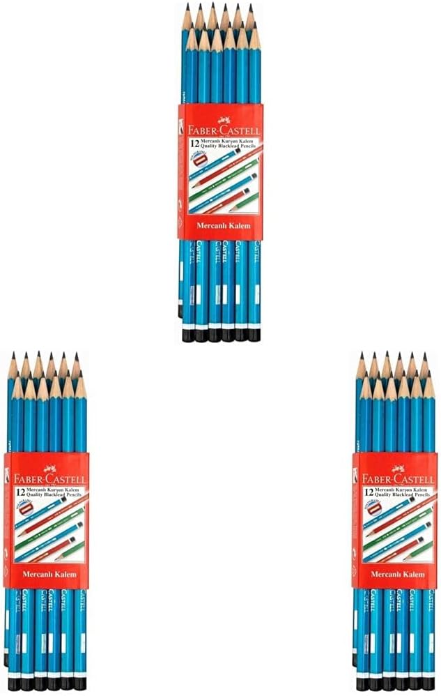 Faber-Castell 12'li Köşeli Mercanlı Kurşun Kalem 3lü paket