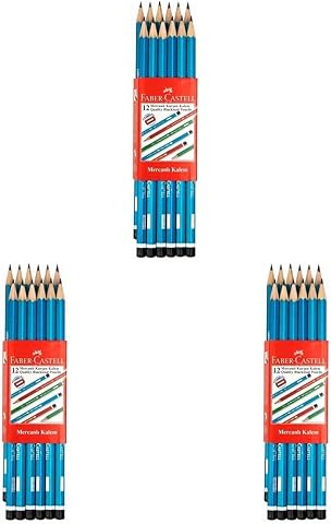 Faber-Castell 12'li Köşeli Mercanlı Kurşun Kalem 3lü paket