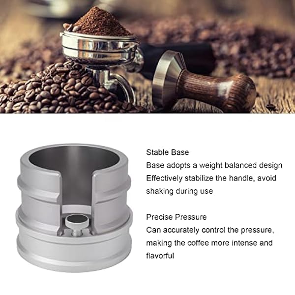 Kaffeportafilterhållare, Aluminiumlegering Espresso Tamper Station Espressohållare Tamper Stand För De Flesta 51mm, 53mm, 58mm Kaffeportafilter(Silver)