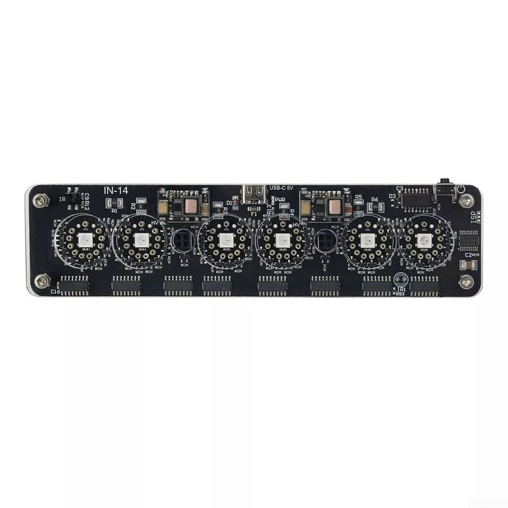 Yuanpgky IN-14 Nixie Tube Digitaluhr DIY Kit mit LED Hintergrundbeleuchtung und USB-C Power für Fernbedienung Betrieb