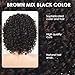 XIUFAXIRUSI XIUFAXIRUSI Short Curly Afro Wigs for Black Women Mixed Brown Kinky Curly Bob Wig with Side Bangs African American Synthetic Full Hair Wig