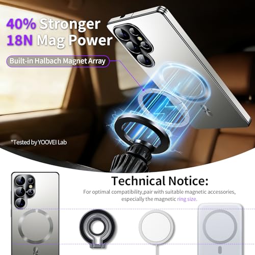 Image of for Samsung Galaxy S24 Ultra Case, Heavy-Duty Slim Design Compatible with MagSafe, Strong Magnetic Shockproof Protection for Screen & Camera Cover Case for Samsung S24 Ultra,Silver