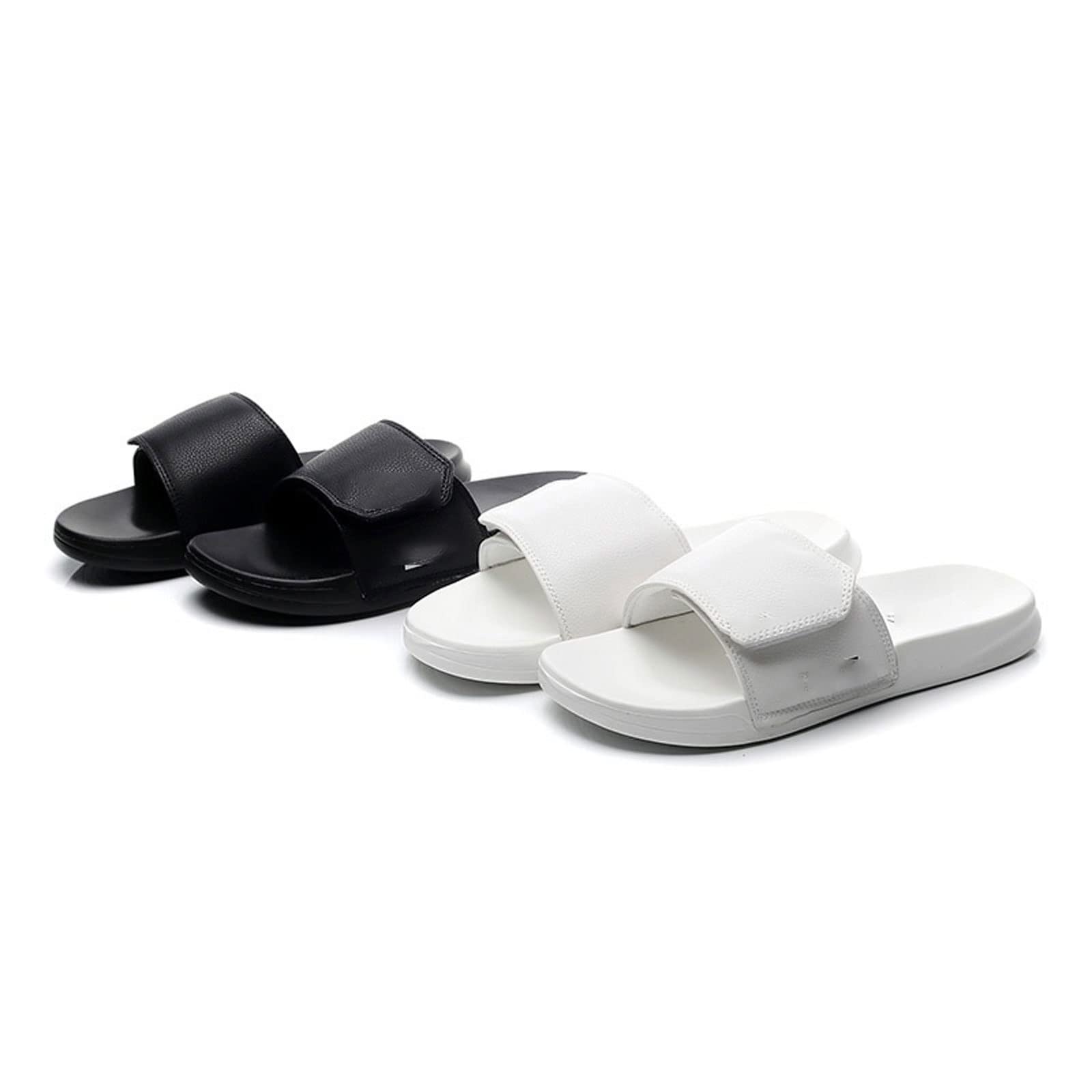 MMRTDJDR Sandalias para Hombre Zapatillas para Hombre Sandalias con Hebilla de de Verano Zapatos de Fondo Suave Antideslizantes para Hombre Chanclas perezosas para Exteriores (Negro, 36-37 (23,5 cm))
