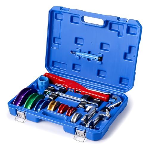 Image of TURBRO Pipe Bender Kit with Reverse Bending Attachment, Fits 1 /4 to 7 /8-Inch Soft Copper, Aluminum, and Thin-Walled Steel Tubing, for HVAC, Hydraulic, Automotive, and Plumbing Systems, CT-999RF | Fits 1 /4 to 7 /8-In Soft Copper, Aluminum, Thin-Walled Steel Tubing, for HVAC, Hydraulic, Automotive & Plumbing Systems