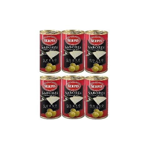 Serpis Manzanilla Green Spanish Olives Stuffed with Manchego Cheese (4.59 oz. (Pack of 6)) Cover