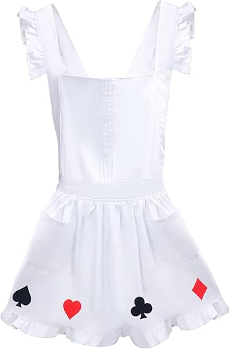 Miniatura 4 de Disfraz de Alicia que incluye delantal retro blanco con lazo, diadema de muslo alto para mujeres y niñas, disfraz de Halloween