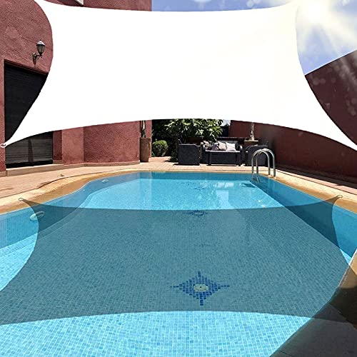 Voile d'ombrage rectangulaire blanc 2x4m en polyester imperméable - 3