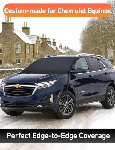 Image of EcoNour Car Snow Cover Compatible for Chevrolet Equinox | Windshield Cover for Ice and Snow with S-Hook Straps | Heavy-Duty 600D Oxford Winter Car Cover, Waterproof & Anti-Slip