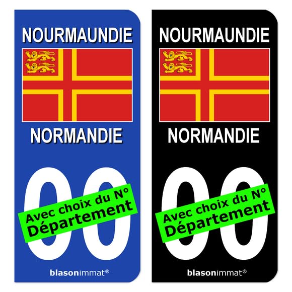 blasonimmat Autocollant Plaque Immatriculation Normandie - Croix de Saint Olaf II