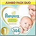 Pampers Couches pour Bébé Taille 1 - Pack de 2x72