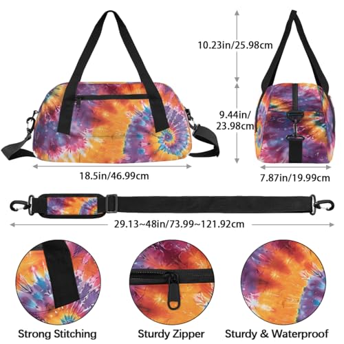Abstract Art Swirl Tie Dye Kids Duffle Bag Boys Girls Small Sport Dance Gym Bag for Overnight Travel Weekender Carry On4
