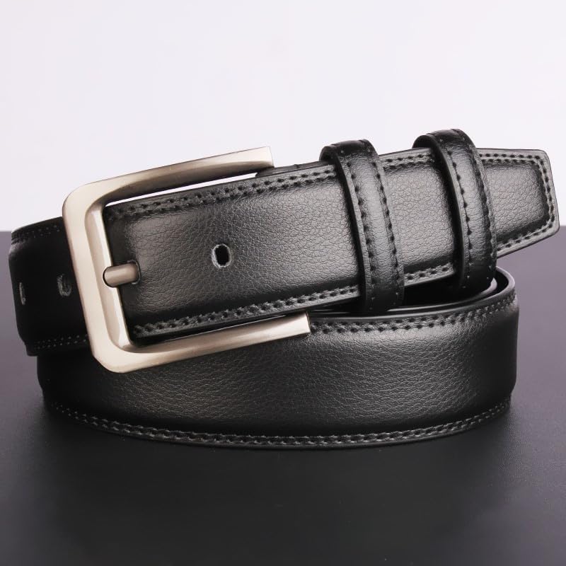Men's Genuine Leather Dress Belt Fashion Classic Designs for Work Business and Casual