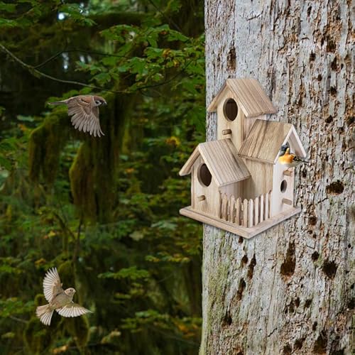 Nichoirs à oiseaux extérieur bois étanche avec entrée protégée - 3