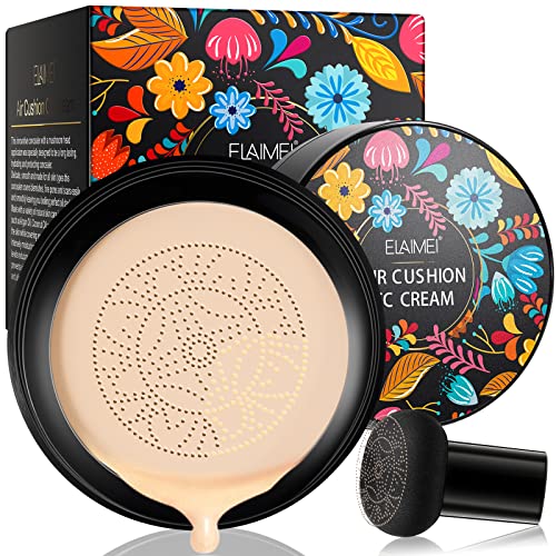 CC Cream BB Crema, Cabeza De Seta Cojín De Aire CC Cream, Foundation Cover Concealer, Para Un Aspecto Impecable, Unifica El Tono De La Piel, Iluminar (Natural)