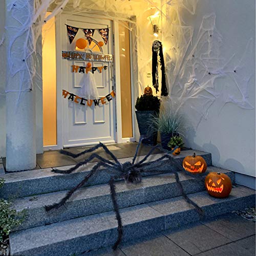 Image of JOYIN 6.5ft Halloween Spider Outdoor Decorations, Scary Giant Large Spider Props for Halloween Outside Decor, Indoor Party Supplies and Yard Lawn Decoration, Black