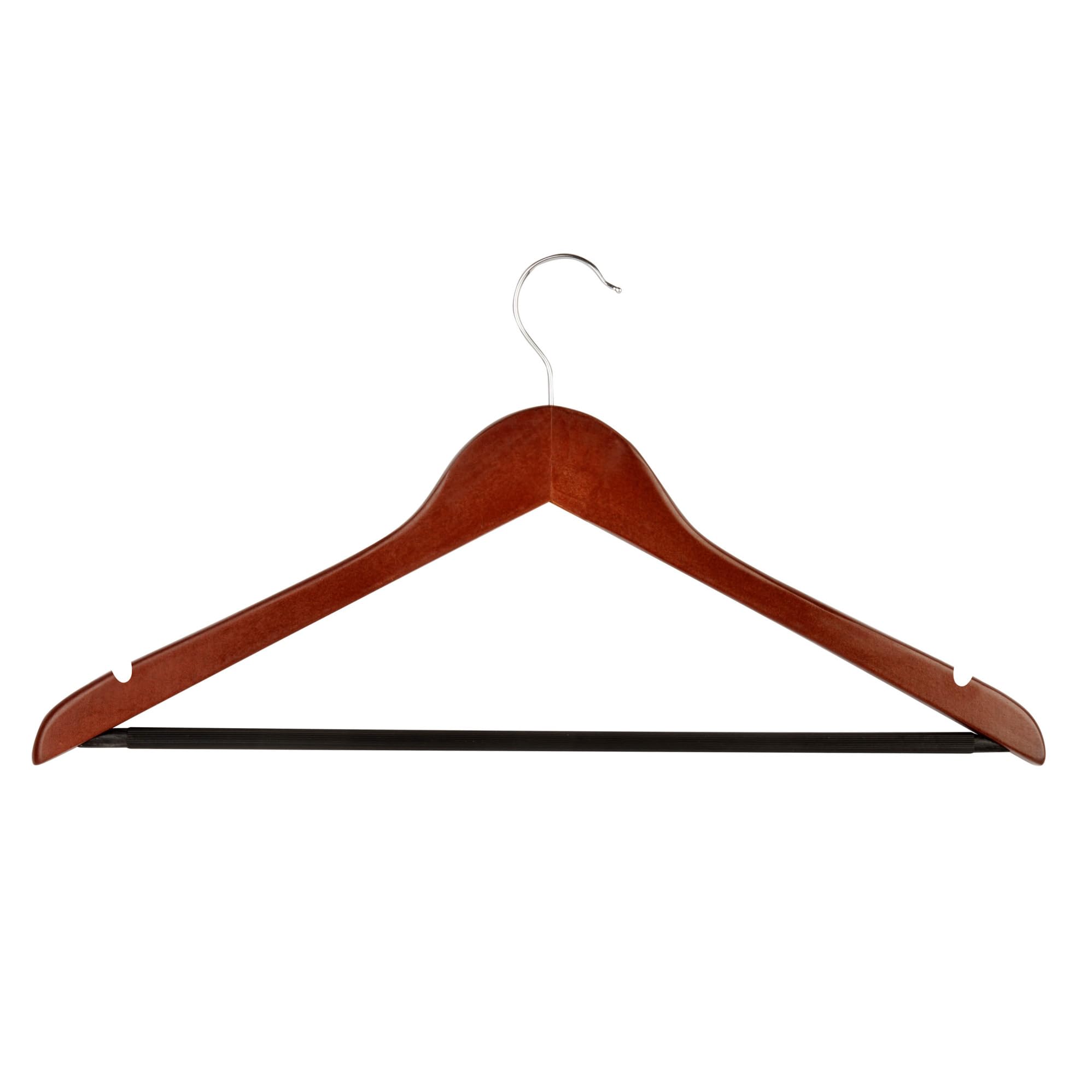 Honey-Can-Do HNG-01335 Wood Hangers with Non-slip Grooved Bar, Cherry, 24-Piece