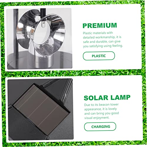Lampe solaire de tour de balisage à LED rotative pour extérieur - 6