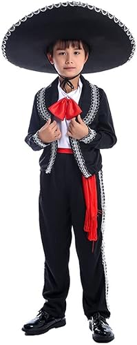 Miniatura 5 de STIOEDYUAN Disfraz mexicano para niños, Folklórico, Cinco de Mayo, Amigo Día de los Muertos, Mariachi, Halloween, cosplay, fiesta