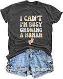 Mama Shirt Women Funny Letters Print Mother's Day Tshirt Pregnancy Announcement Graphic Shirts Casual Maternity Tops Grey L