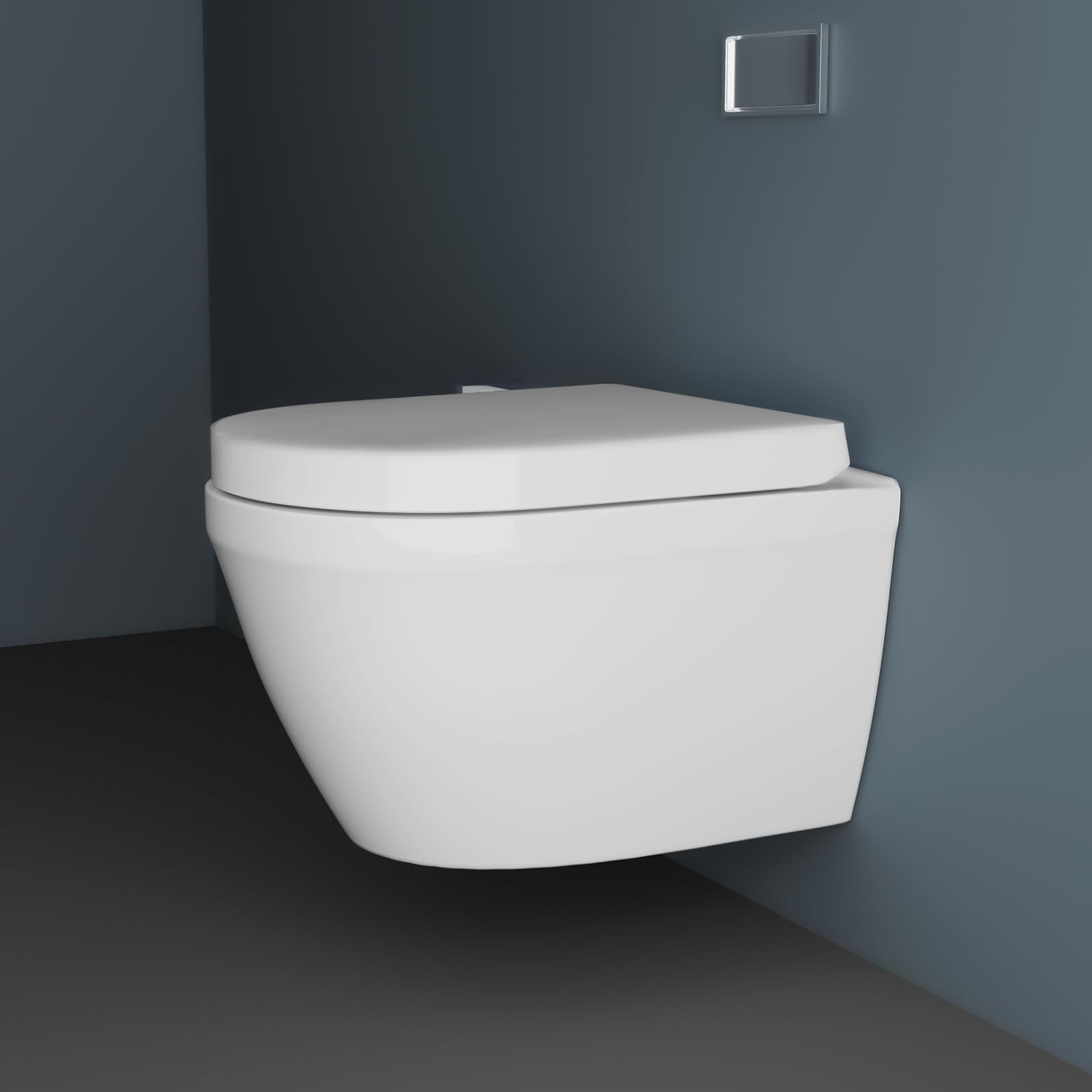 Alpenberger WC Sospenso Nero Opaco Con Rivestimento Nano E Sedile Soft-Close - Senza Bordo, Ceramica Moderna Con Risciacquo Profondo, Compatibile Geberit