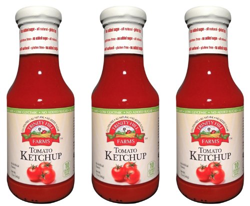 Trinity Hill Farms Tomato Ketchup 12oz Sweetened with Stevia (PACK of 3)