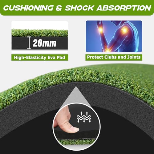 Image of Bltend Golf Mat: 5x4ft & 5x5ft Heavy-Duty Golf Hitting Mats Practice Outdoor /Indoor, Elite Dense Artificial Turf Matt Training Aid for Backyard /Garage /Driving Range /Simulators