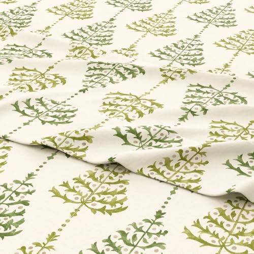 Image of Great Bay Home Christmas Flannel Sheet Set Twin Size - 100% Turkish Cotton, Double-Brushed, Winter Bed Sheets - Ultra-Soft, Cozy, 3-Piece Holiday Bedding Set (Vertical Trees)