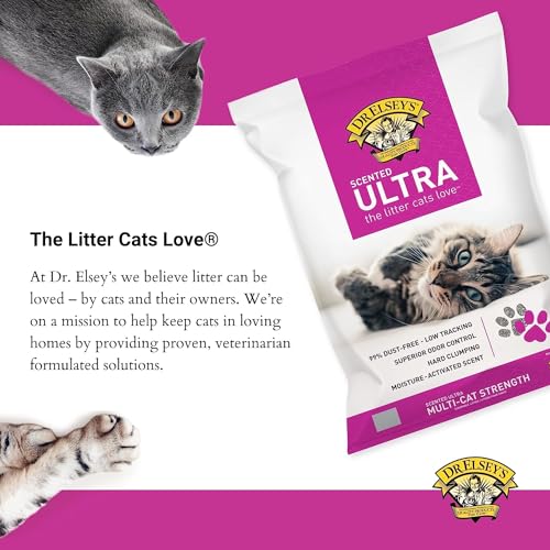 Image of Dr. Elsey's Ultra Scented Premium Bentonite Cat Litter, Dust-Free, Quick Absorption, Low Tracking, Hard Clumping, Superior Odor Control, Multi-Cat Friendly - 18.14kg