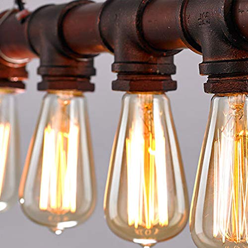 Plafonnier vintage pipe à eau 5 lampes E27 en métal pour décoration - 3