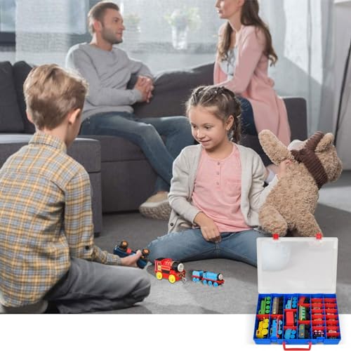 ALCYON Toy Storage Case - Compatible with Thomas & Friends MINIS Engines & Disney Doorables Collectible Mini Figures - Blue (Box Only)