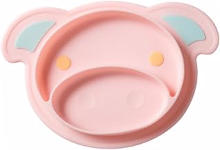 Totority 1 Peça Tigela De Sucção Tigela De Silicone Para Bebê Pratos De Jantar Rosa Talheres Para Crianças Divididas Pratos Para Crianças Placa De Alimentação Para Crianças Placa De Jantar