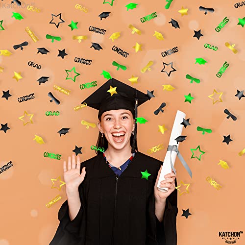 Image of Graduation Decorations 2026 | Congrats Grad Confetti 2026 - Pack Of 1000 | Graduation Confetti class of 2026, Green And Gold | 2026 Graduation Table Decorations, Katchon