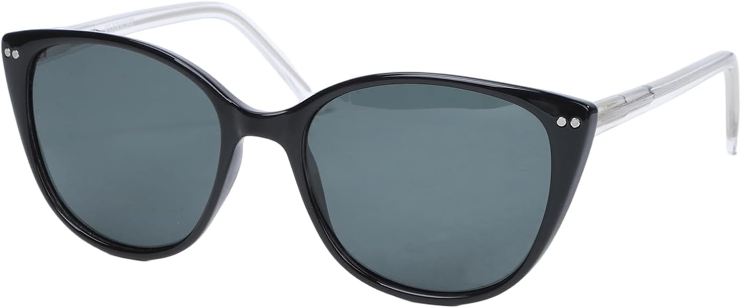 Polarized Sunglasses Retro Black Frames for Women MenFashion Shades,Polarized UV 400 Protection Shades,Dark Grey Lenses.