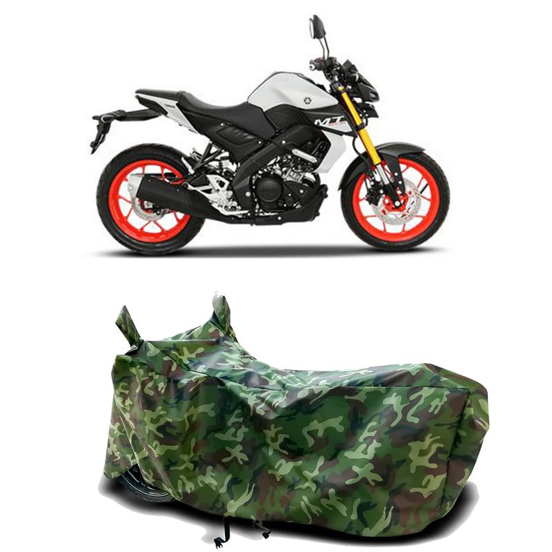 Image of DUFFEL-100% Heat Protection Two Wheeler Bike /Scooty Body Cover for Yamaha MT-15 Water Resistance /UV-Rays /Birds Dropping /Scratchproof /Dust Proof /Waterproof[Green Jungle Print]